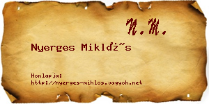 Nyerges Miklós névjegykártya