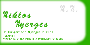 miklos nyerges business card